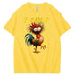 F-Caw-F Crazy Chicken Pattern T-Shirt