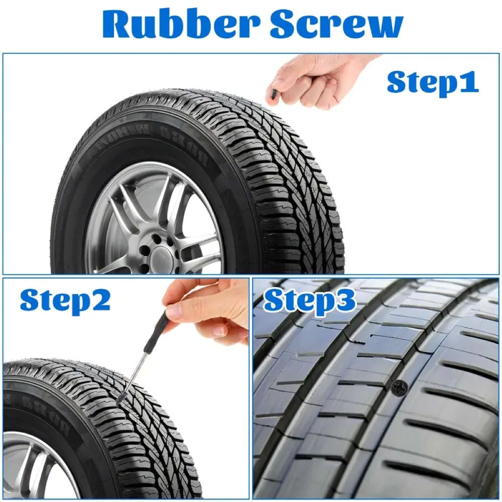 Tire Repair Vacuum Rubber Nails Kit