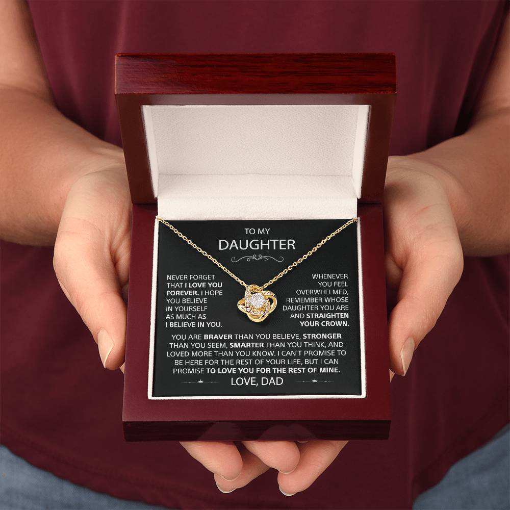 To My Daughter - Love Knot Necklace - Card148