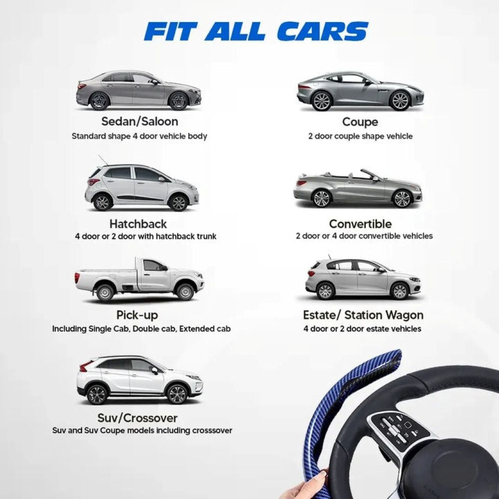 Carbon Fiber Silicone Anti-Slip Car Steering Wheel Cover Universal Fit