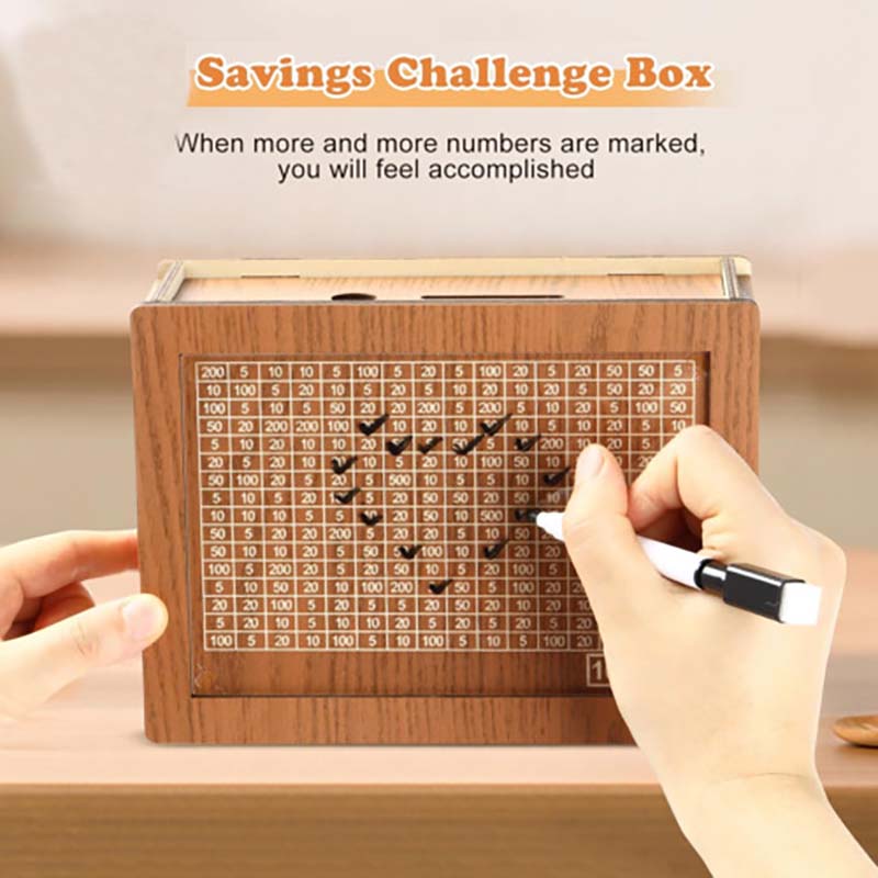 Savings Challenge Box with Money Target