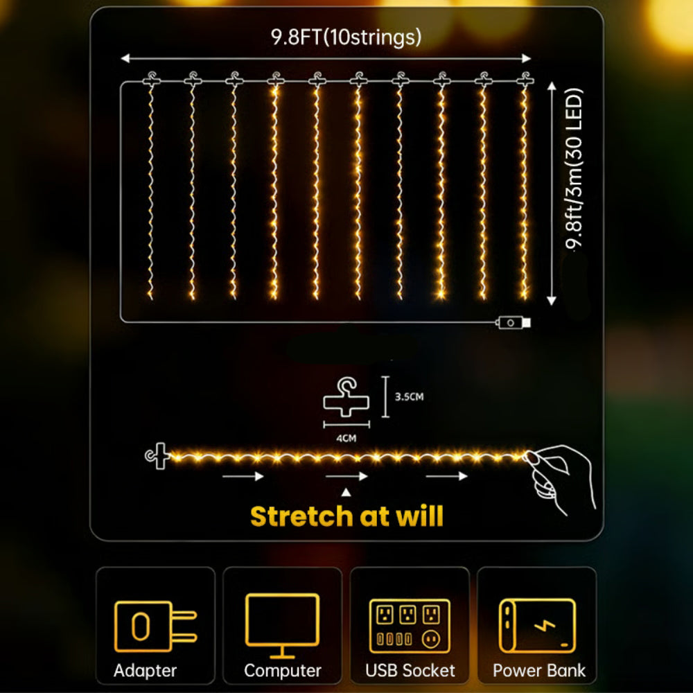 Remote-Control Led Curtain Light