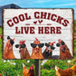 Chicken Coop Sign | Cool Chicks Live Here Chicken Coop Sign Metal Cool Chicks Live Here Information Signs