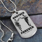 Vikings Engraved Black Dog Tag Double Sided Gift From Brother, Brother Forever