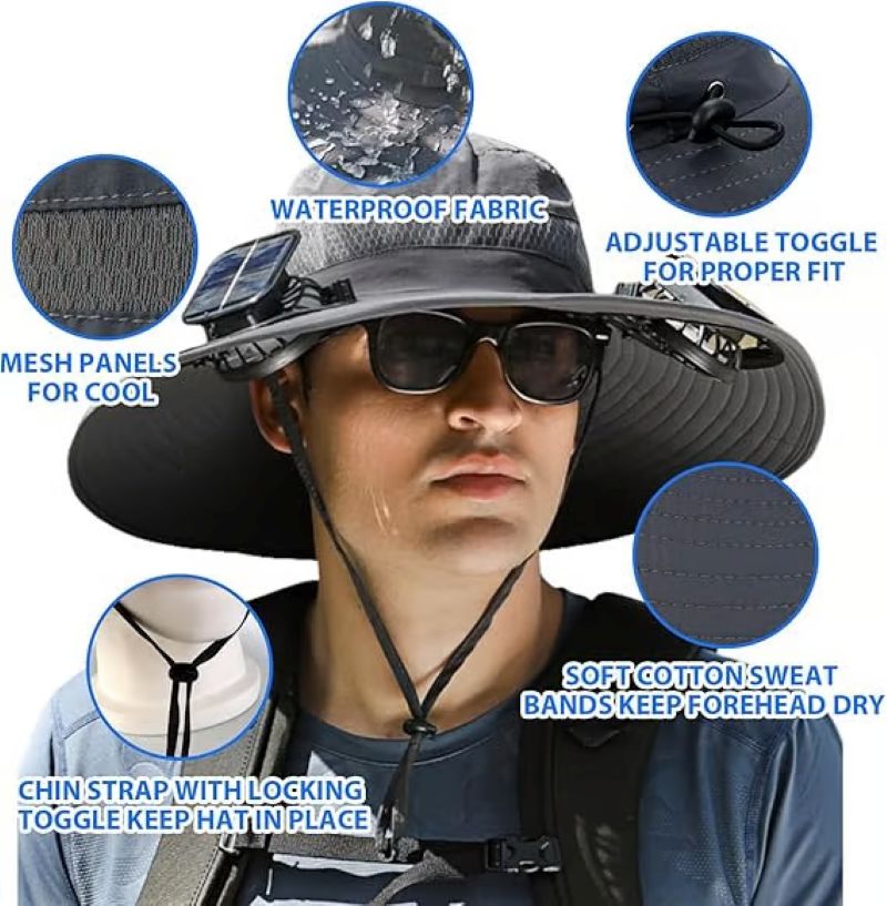 🎁Best father‘s Day Gifts❤2025 New Ultralight Solar Fan Sun Hat – Lighter Than a Baseball!⚾(Only 11oz)
