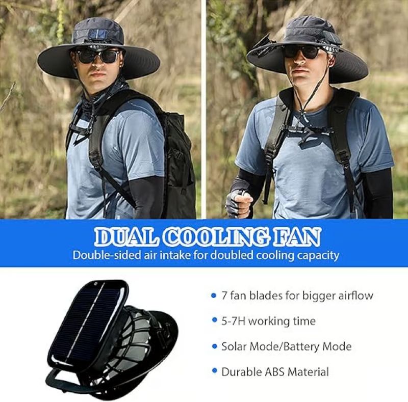 🎁Best father‘s Day Gifts❤2025 New Ultralight Solar Fan Sun Hat – Lighter Than a Baseball!⚾(Only 11oz)
