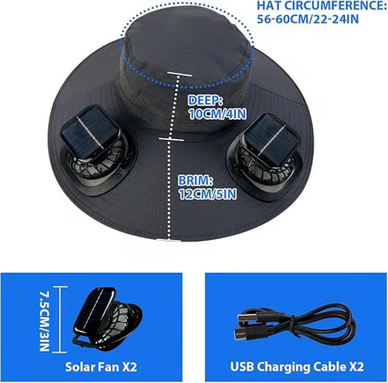 🎁Best father‘s Day Gifts❤2025 New Ultralight Solar Fan Sun Hat – Lighter Than a Baseball!⚾(Only 11oz)