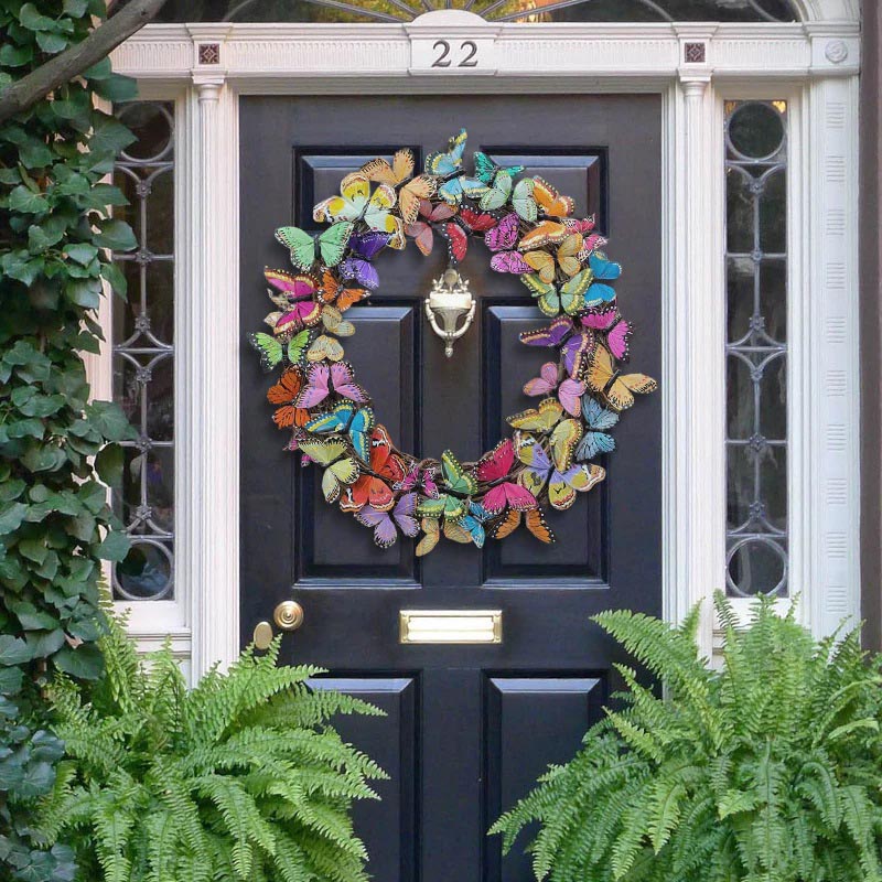 Beautiful Butterflies Wreath For Spring Door Decor