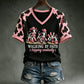 Walking By Faith T-Shirt - Funny Cow Graphic V-neck Tee