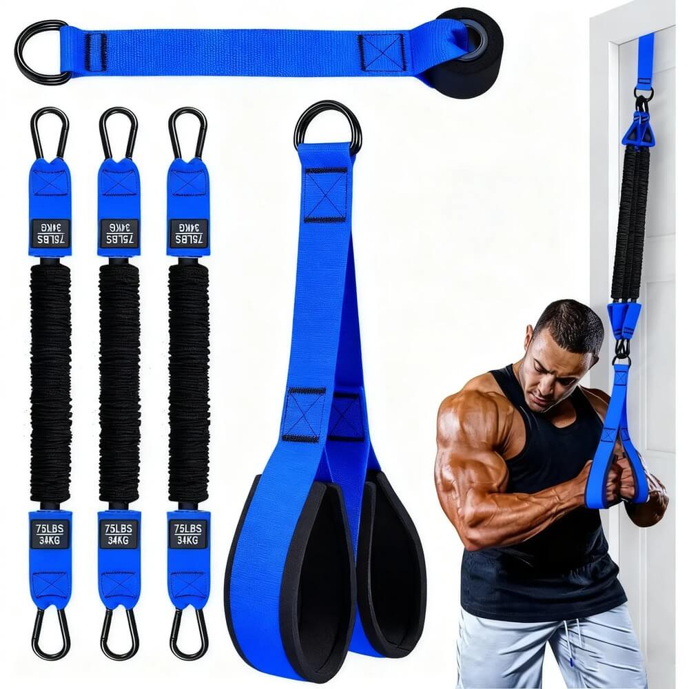 225 lbs Adjustable Resistance Band for Full-Body Strength Training (Arms, Back, Core and Shoulders)