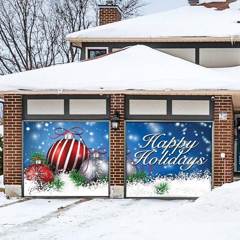 Happy Holidays Christmas Garage Door Covers CC008