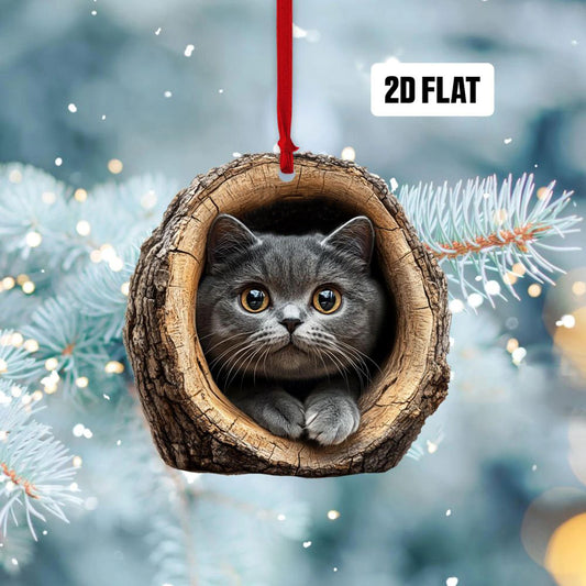 Russian Blue Cat - Animal Christmas Ornament CH057