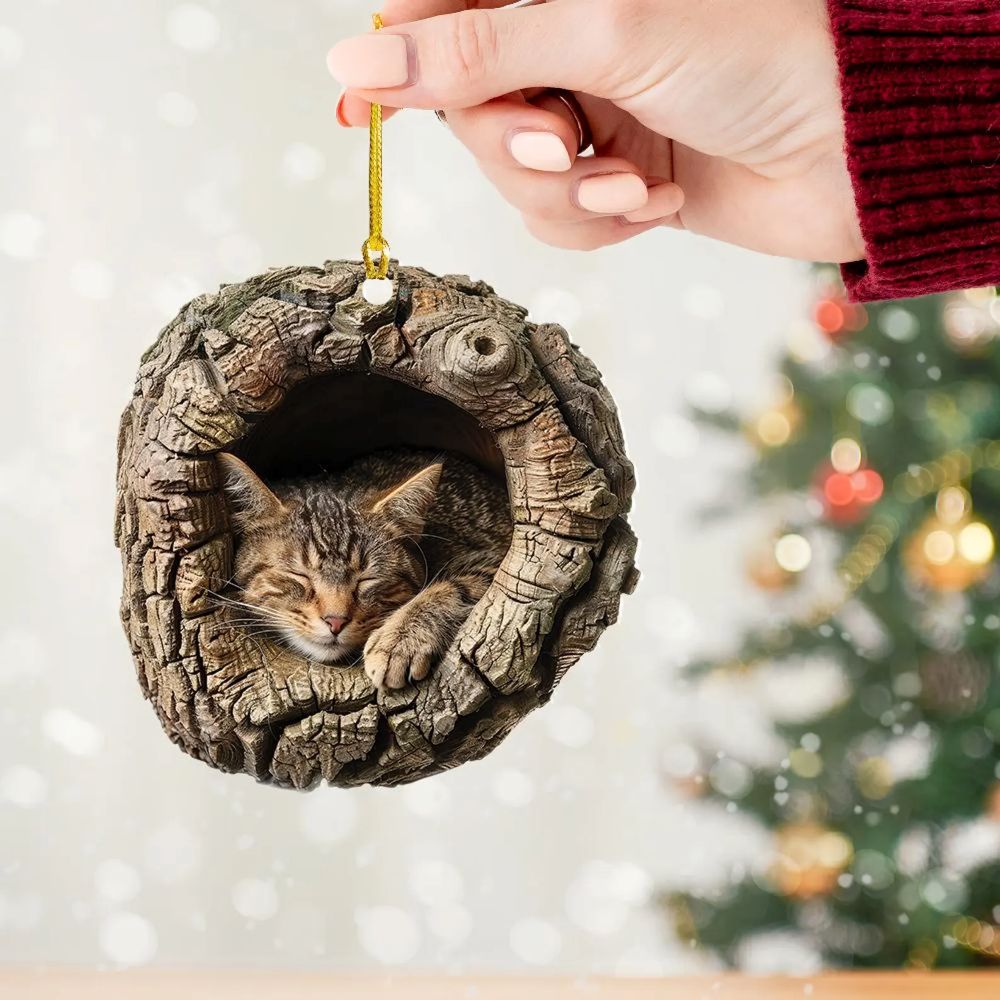 Sleeping Cat - Animal Christmas Ornament CH062