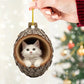 White Cat - Animal Christmas Ornament CH068