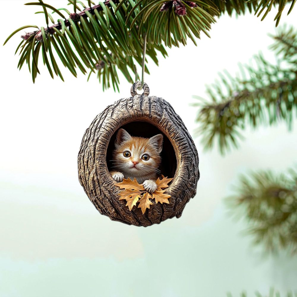 Orange Cat - Animal Christmas Ornament CH135