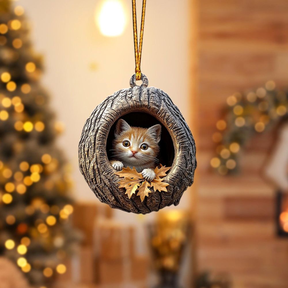 Orange Cat - Animal Christmas Ornament CH135