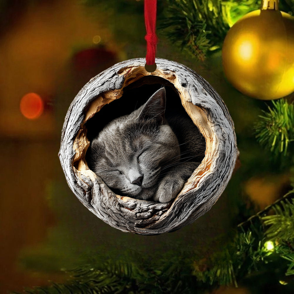 Russian Blue Cat - Animal Christmas Ornament CH258