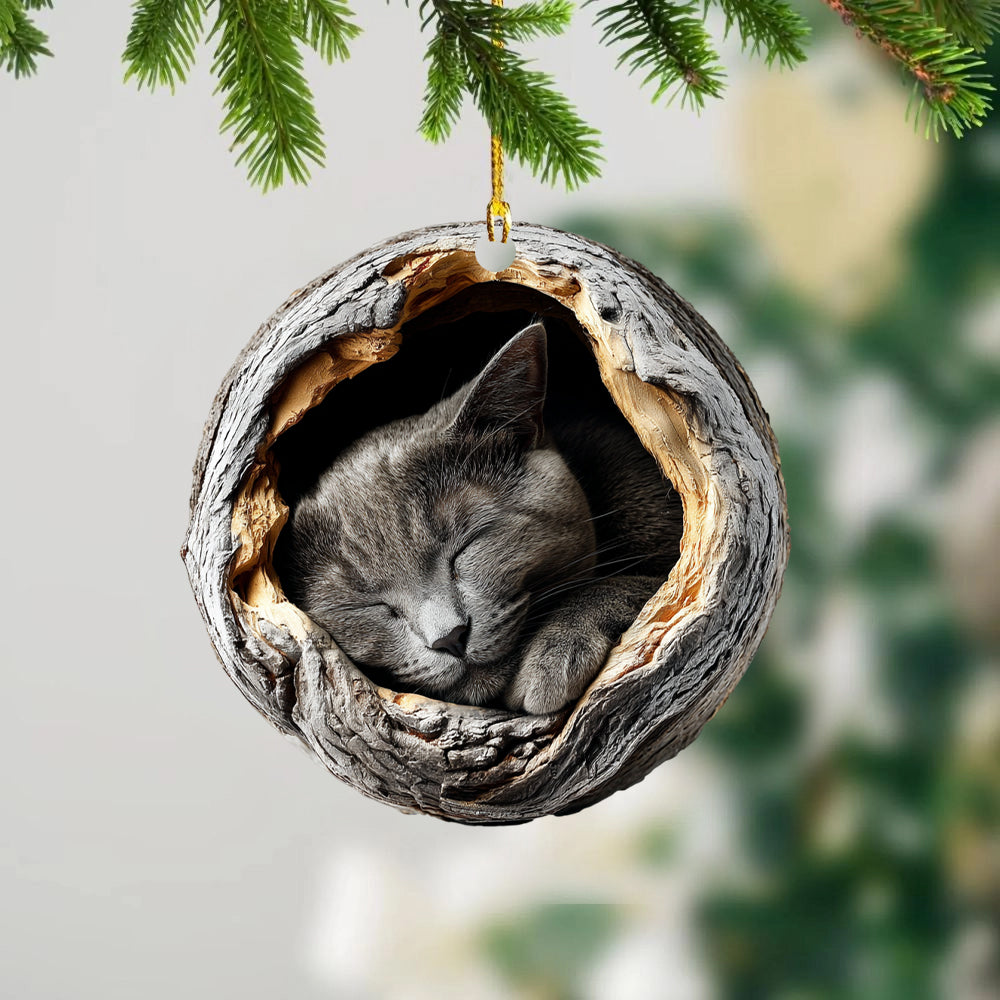 Russian Blue Cat - Animal Christmas Ornament CH258