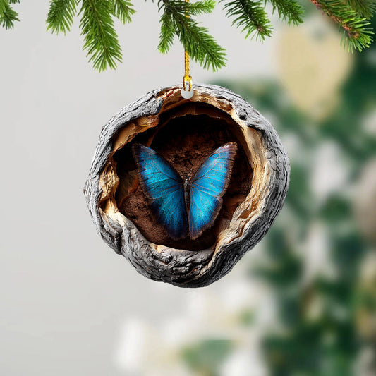 Blue Morpho Butterfly - Animal Christmas Ornament CH277