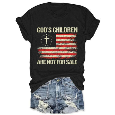 Women's Casual God'S Children Are Not For Sale Printed Short Sleeve T-Shirt