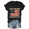 Women's Casual God'S Children Are Not For Sale Short Sleeve V-neck T-Shirt