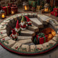 Christmas Gnome Stairway Round Rug - H731