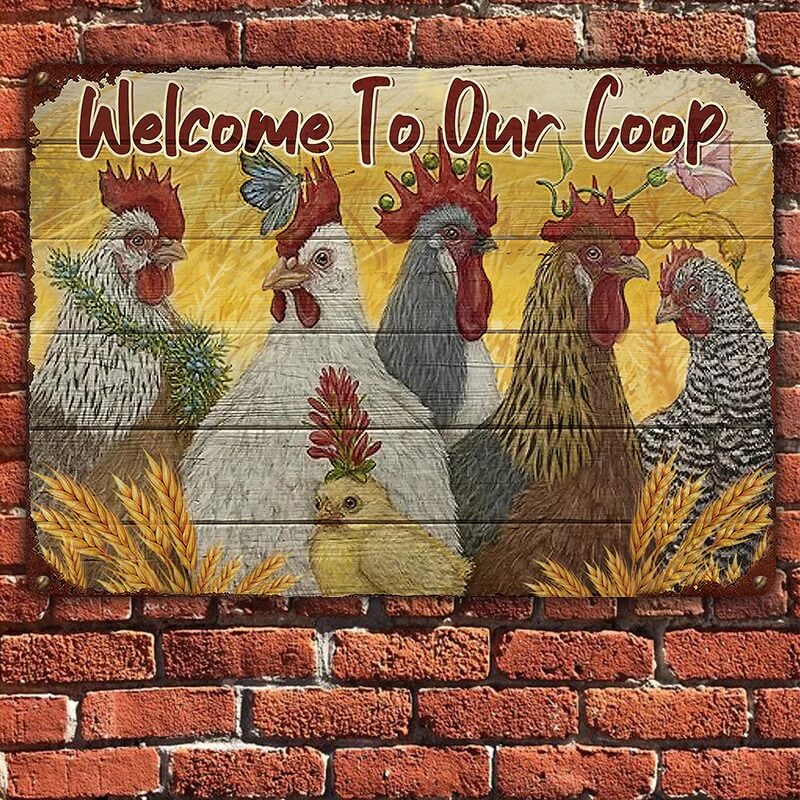 Funny Chicken Coop Sign Fluffy Hut Chicken Coop Sign Large Rustic Country Sign Hens Roosters Farm Sign