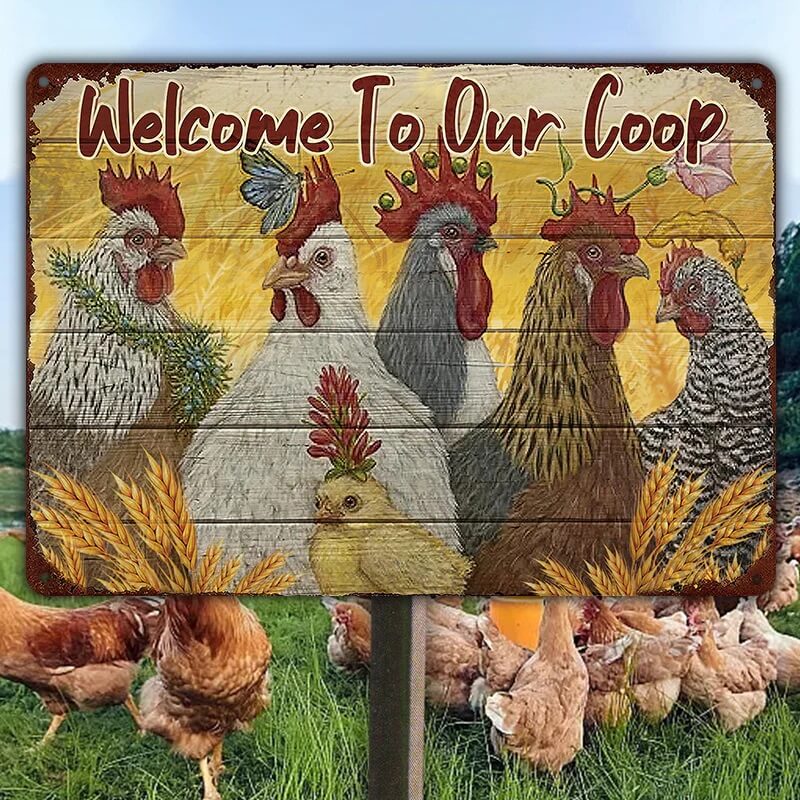 Funny Chicken Coop Sign Fluffy Hut Chicken Coop Sign Large Rustic Country Sign Hens Roosters Farm Sign