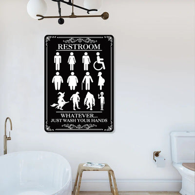 Whatever Just Wash Your Hands - Restroom Metal Sign - Home Decoration - Wall Art Decor - Funny Restroom Decor