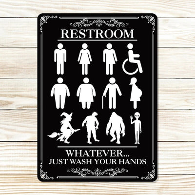 Whatever Just Wash Your Hands - Restroom Metal Sign - Home Decoration - Wall Art Decor - Funny Restroom Decor