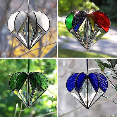 Handmade Stained Heart-shaped Suncatcher