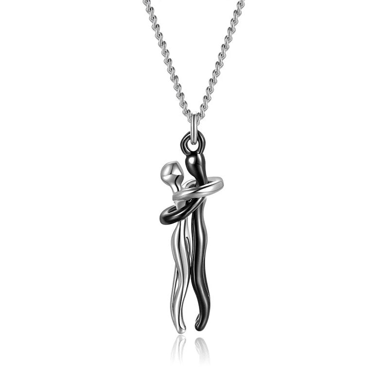 Eternal Embrace – Timeless Hug Couple Necklace