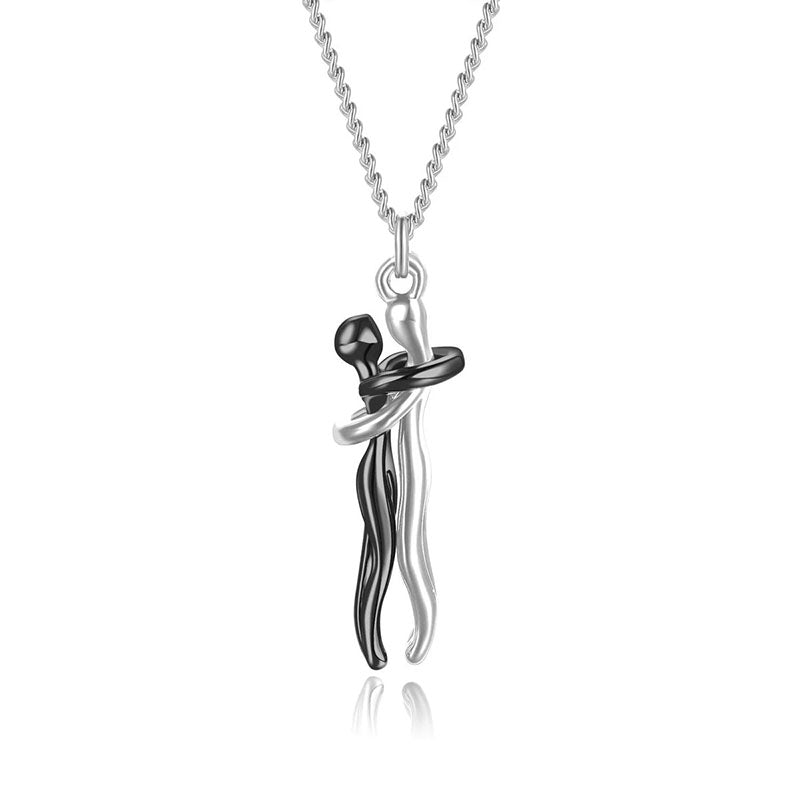 Eternal Embrace – Timeless Hug Couple Necklace