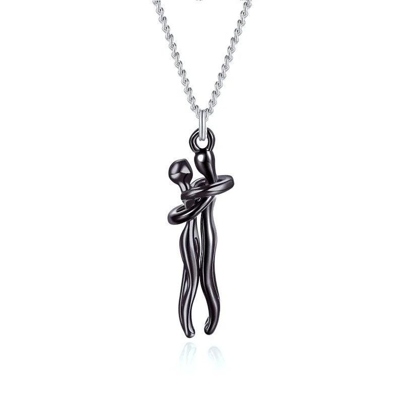 Eternal Embrace – Timeless Hug Couple Necklace