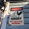 Vintage Funny Warning Chicken Decorations Farm Home Restaurant Garage Outdoor Indoor Wall Decor