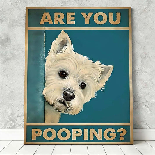 Vintage Humor Gallery Wrapped Canvas Prints - Funny "Are You Pooping?" Wall Decor - VP011