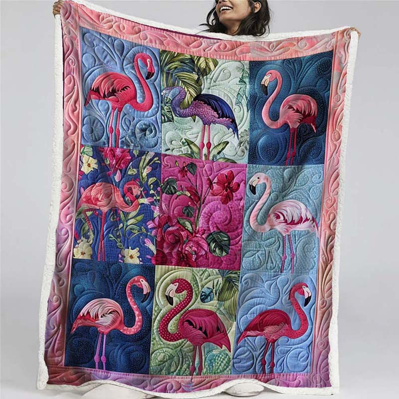 Tropical Bliss Flamingo Blanket - D219 - Premium Blanket