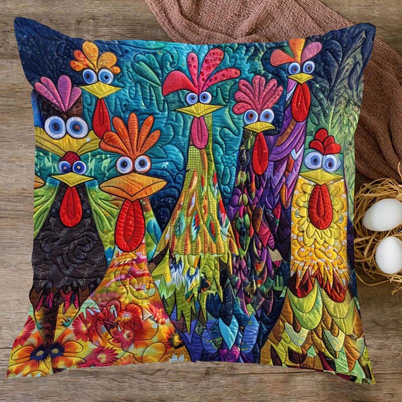 Whimsical Chickens D234 Pillow Case