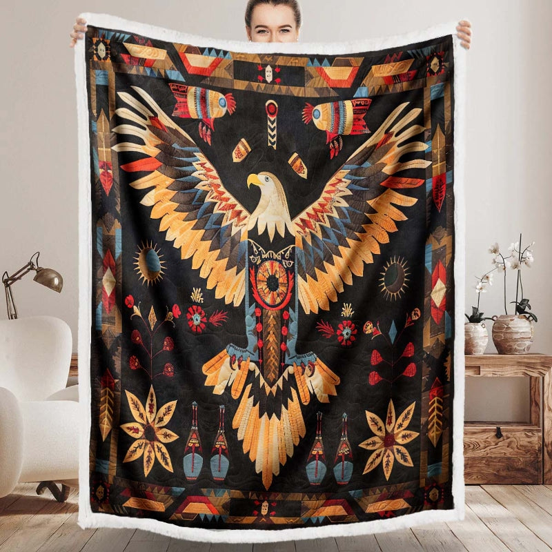 Eagle Native American Blanket - D257 - Premium Blanket