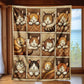 Cute Smiling Cat Blanket - D272 - Premium Blanket