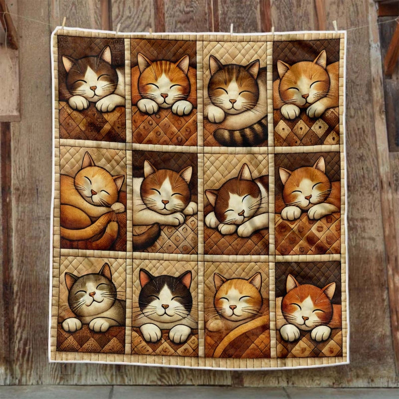 Cute Smiling Cat Blanket - D272 - Premium Blanket