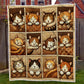 Cute Smiling Cat Blanket - D272 - Premium Blanket