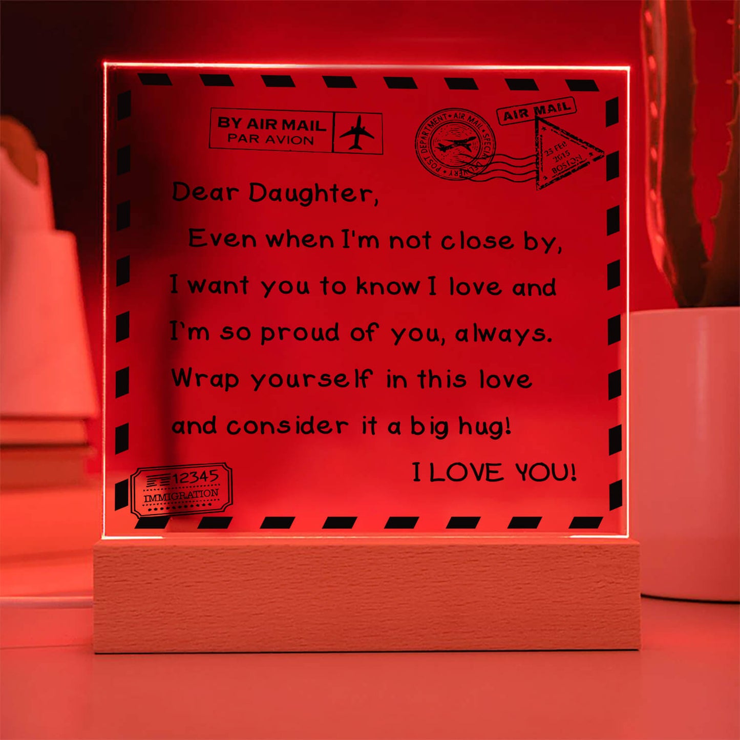I Love You - D351 -  LED Acrylic Plaque
