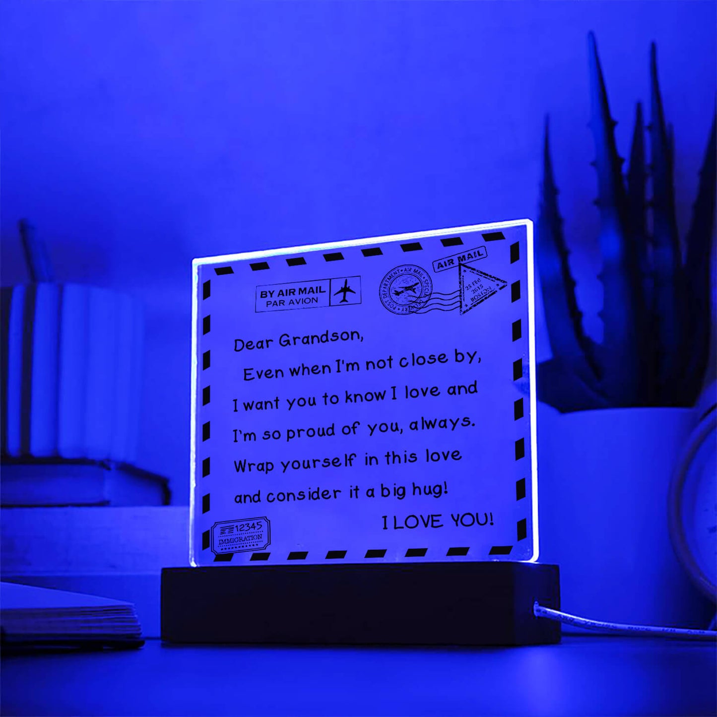 I Love You - D351 -  LED Acrylic Plaque