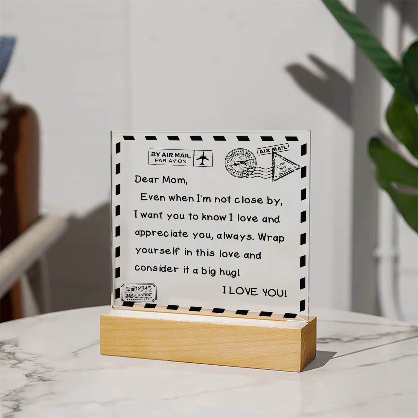 To My Mom - I Love You - D351 -  LED Acrylic Plaque