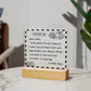 To My Wife - I Love You - D351 -  LED Acrylic Plaque
