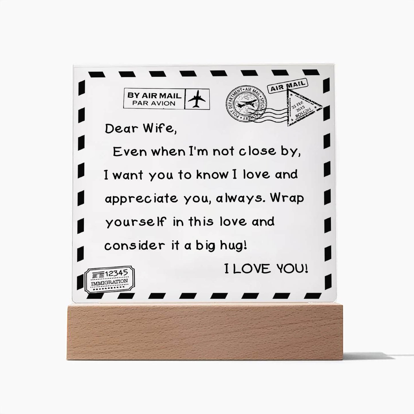 I Love You - D351 -  LED Acrylic Plaque