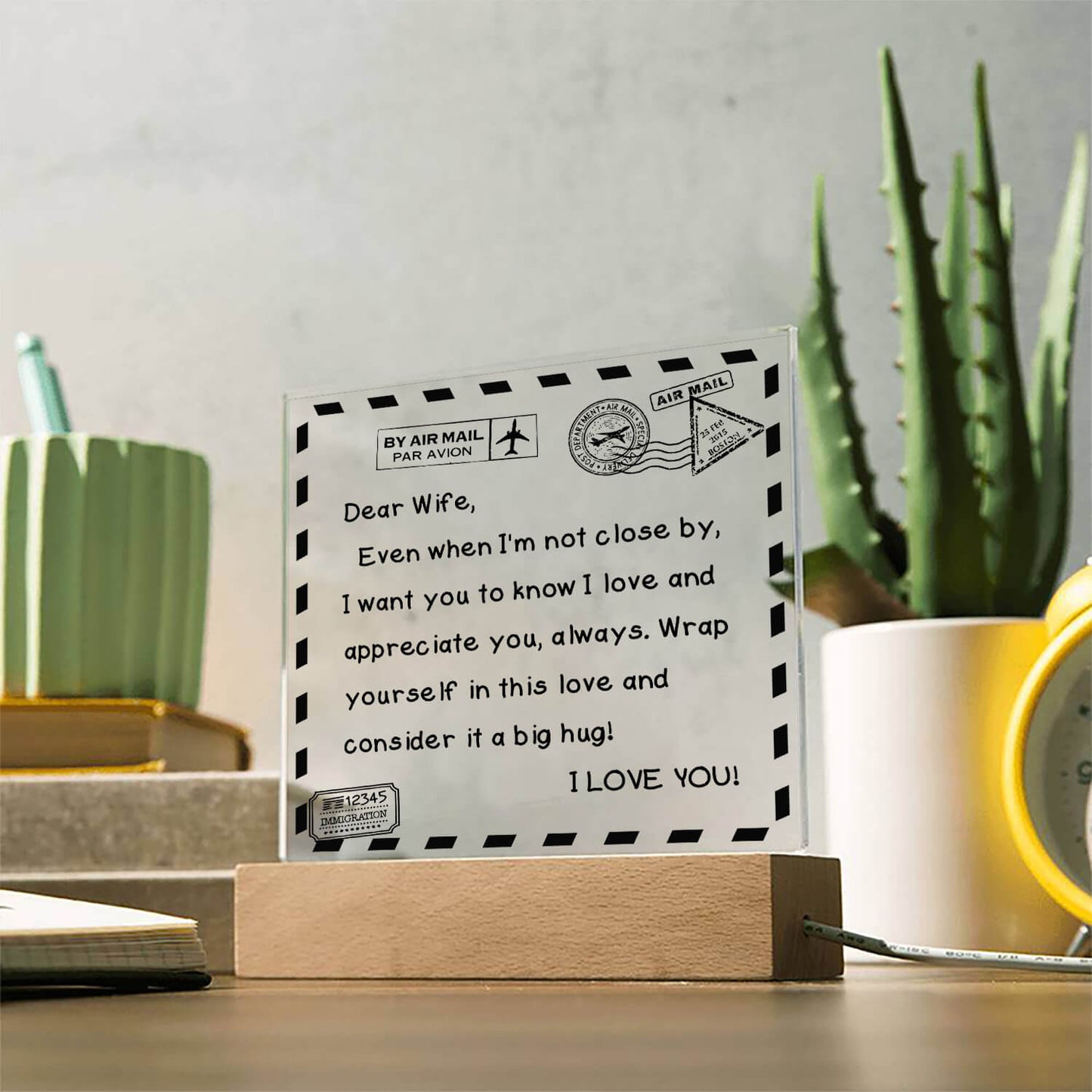 I Love You - D351 -  LED Acrylic Plaque
