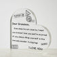 To My Grandson - I Love You - D352 - Heart Shaped Acrylic Plaque