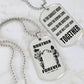 Vikings Engraved Black Dog Tag Double Sided Gift From Brother, Brother Forever